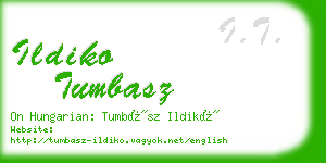 ildiko tumbasz business card